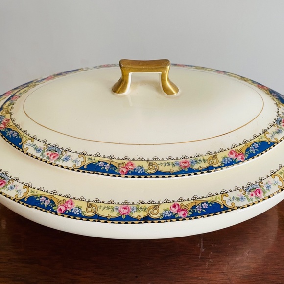 Vintage Homer Laughlin Floral Pattern Covered Vegetable Dish, Vintage China - Picture 2 of 6